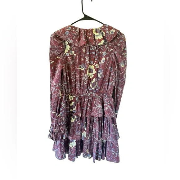 Ulla Johnson Lola Burgundy floral Mini Dress